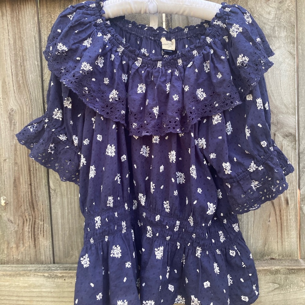 Universal Thread blue ruffle top
